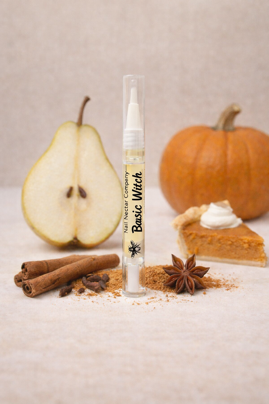 Cuticle oil pen, Nail Nectar Company, fall spiced fragrance, spiced pear, and pumpkin pie